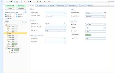 Define a Work-order's Process Routing and B.O.M